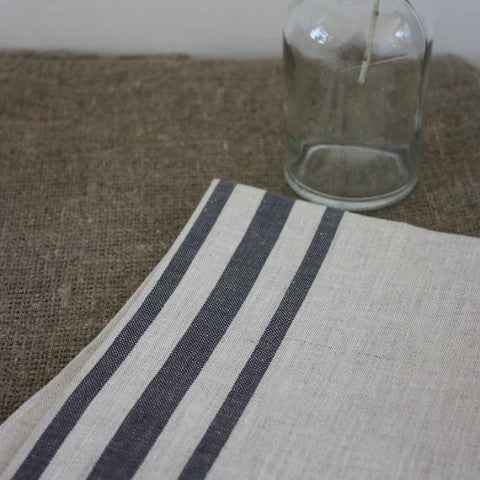 Flax Linen Towel - Navy