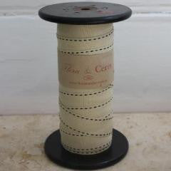Vintage Reel with Ribbon - Cream with Black Stitching