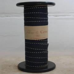 Vintage Reel with Ribbon - Navy with Cream Stitching